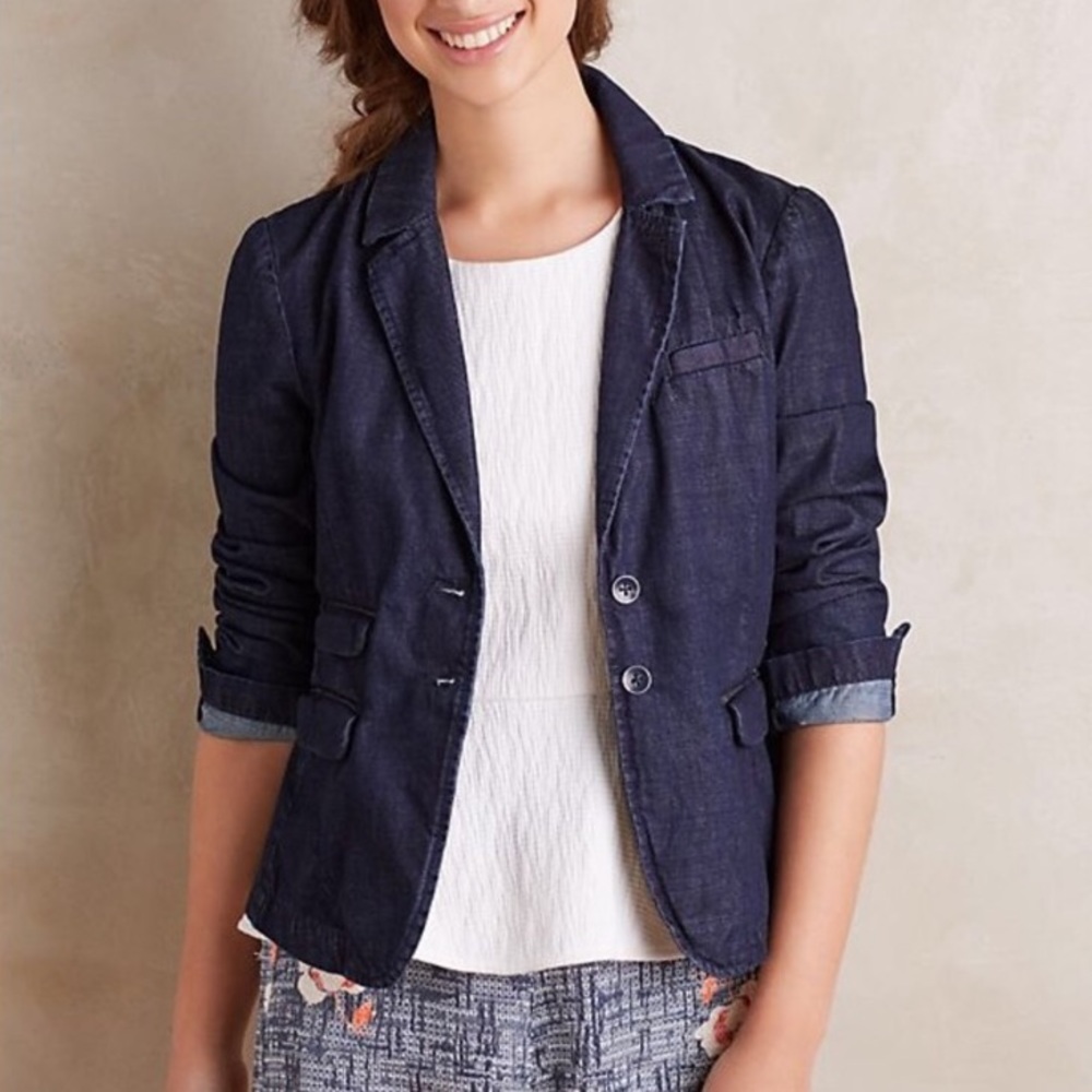 SOLD Pilcro and Letterpress denim blazer